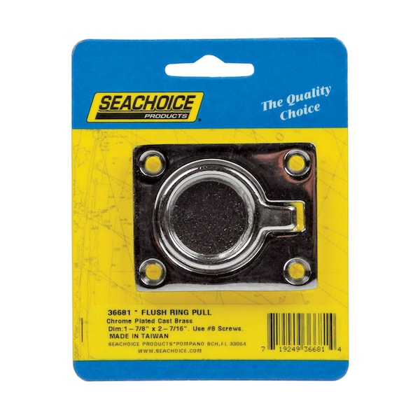 Seachoice Seachoice Chrome-Plated Brass 2-1/2 in. L X 1-7/8 in. W Flush Ring Pull 1 pk 36681 - main
